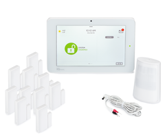 Qolsys IQ Panel 2 Plus 319.5 MHz AT&T-LTE 10-1 PowerG Kit - Wireless Alarm System, 10 PowerG Door/Window Sensors, 1 PowerG Motion