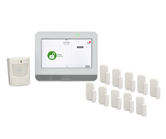 Qolsys IQ4 Hub 319.5 MHz AT&T LTE 10-1 Kit - 10 Versa-GE Door/Window Sensors, 1 Qolsys S-Line Motion