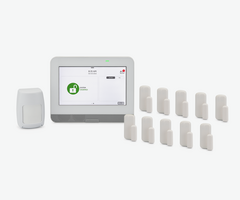 Qolsys IQ4 Hub 345 MHz AT&T LTE 10-1 Kit - 10 Versa-2GIG Door/Window Sensors, 1 5800PIR-RES Motion