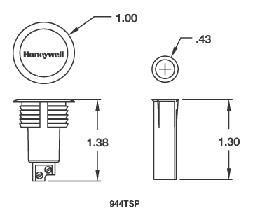 Honeywell 944TSP - 3/4” Diameter Recessed Contact with Screw