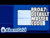Resideo PROA7: Default Master Code
